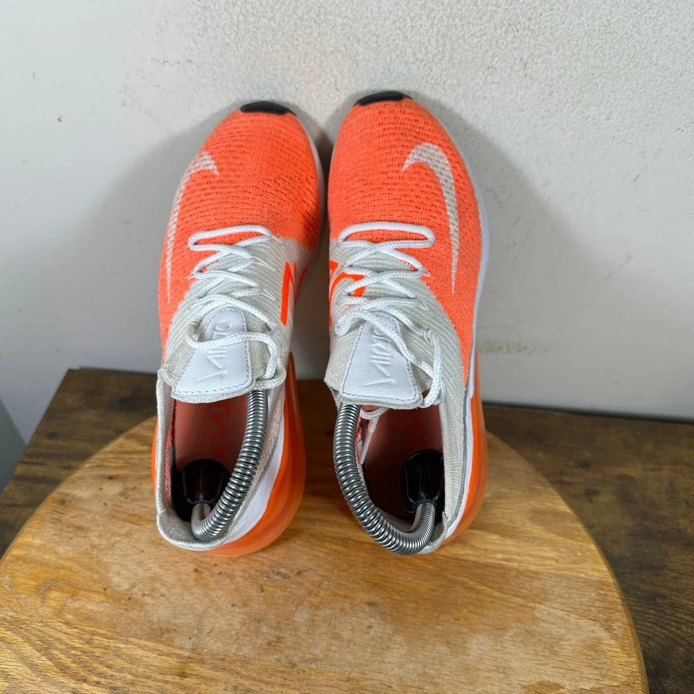Nike Air Max 270 Flyknit Crimson Orange White AH6803-800 Womens 6 Running Shoes